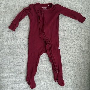 Posh Peanut Ruffled Thermal Onesie